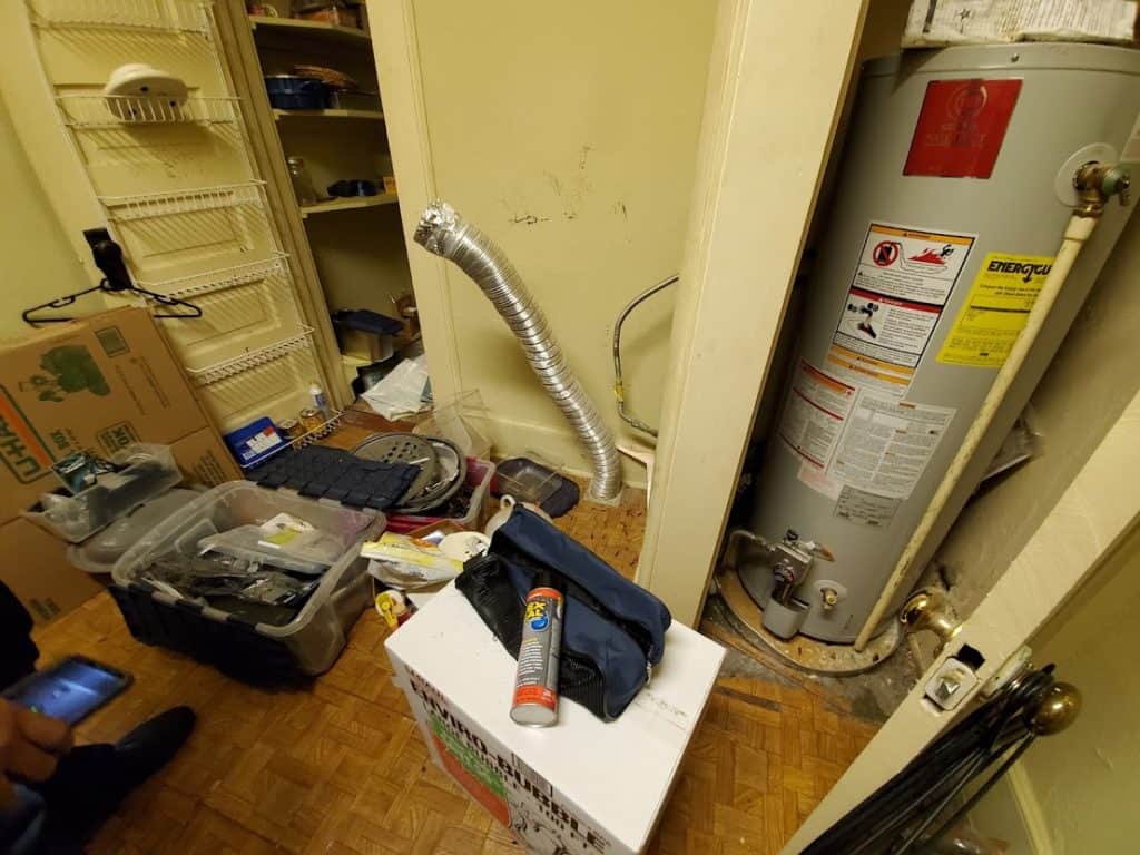 laundry and hot water heater