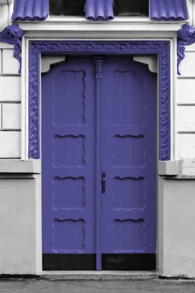 periwinkle colored door