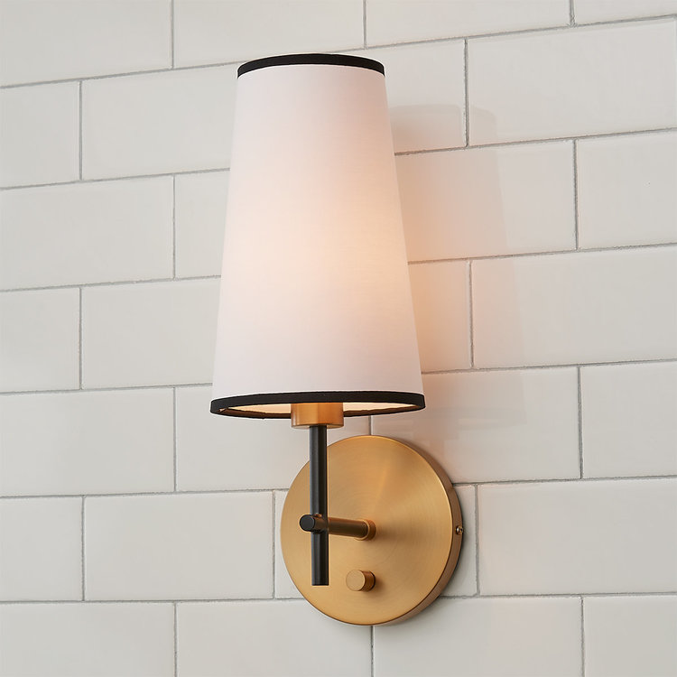 traditional black and white wall sconce